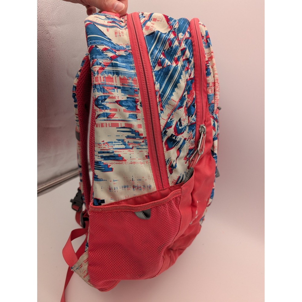 The North Face Jester Backpack Red Blue White Glitch Print Geometric Daypack - Picture 3 of 12